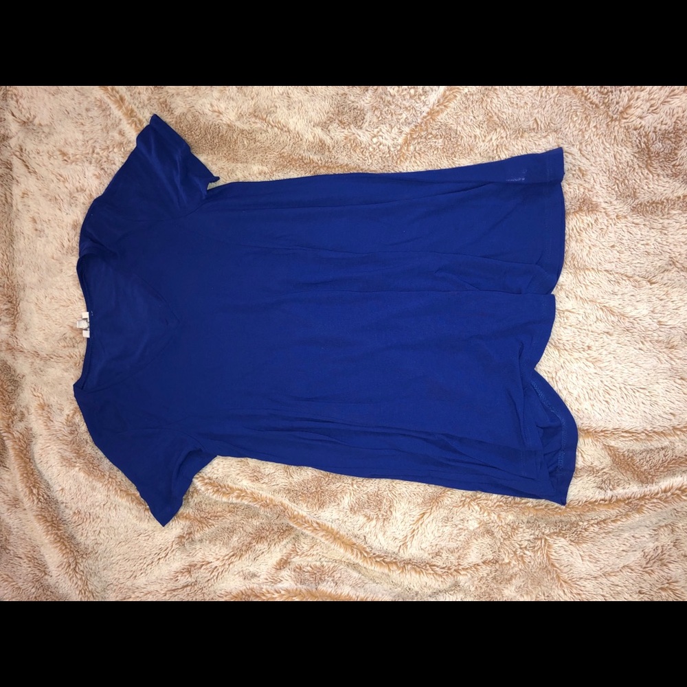 short sleeve blue dress